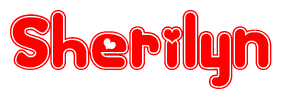 The image displays the word Sherilyn written in a stylized red font with hearts inside the letters.