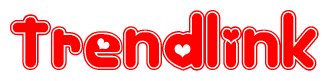 The image displays the word Trendlink written in a stylized red font with hearts inside the letters.