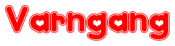 The image displays the word Varngang written in a stylized red font with hearts inside the letters.