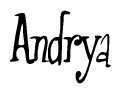 Cursive Script 'Andrya' Text