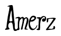 The image is of the word Amerz stylized in a cursive script.