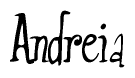 The image contains the word 'Andreia' written in a cursive, stylized font.