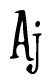 The image is of the word Aj stylized in a cursive script.