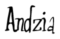 The image is of the word Andzia stylized in a cursive script.