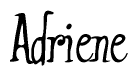 The image contains the word 'Adriene' written in a cursive, stylized font.