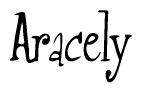 The image is of the word Aracely stylized in a cursive script.