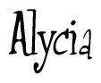 The image is of the word Alycia stylized in a cursive script.