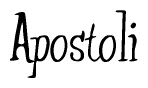 The image contains the word 'Apostoli' written in a cursive, stylized font.