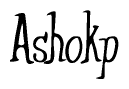 The image is of the word Ashokp stylized in a cursive script.