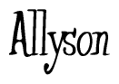 The image is a stylized text or script that reads 'Allyson' in a cursive or calligraphic font.