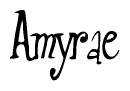 The image contains the word 'Amyrae' written in a cursive, stylized font.