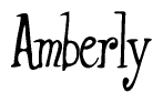 The image contains the word 'Amberly' written in a cursive, stylized font.