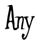 The image is of the word Any stylized in a cursive script.