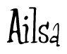 The image is of the word Ailsa stylized in a cursive script.
