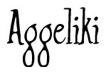 The image is of the word Aggeliki stylized in a cursive script.
