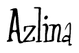 The image is of the word Azlina stylized in a cursive script.