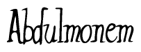 The image is a stylized text or script that reads 'Abdulmonem' in a cursive or calligraphic font.