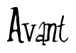 The image is a stylized text or script that reads 'Avant' in a cursive or calligraphic font.