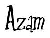 The image contains the word 'Azam' written in a cursive, stylized font.