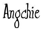 The image is a stylized text or script that reads 'Angchie' in a cursive or calligraphic font.