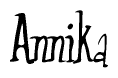The image contains the word 'Annika' written in a cursive, stylized font.