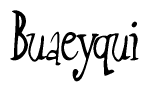 The image contains the word 'Buaeyqui' written in a cursive, stylized font.