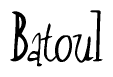 The image is a stylized text or script that reads 'Batoul' in a cursive or calligraphic font.