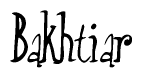 The image is of the word Bakhtiar stylized in a cursive script.