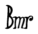The image is of the word Bmr stylized in a cursive script.