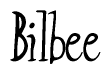 The image is a stylized text or script that reads 'Bilbee' in a cursive or calligraphic font.