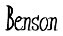 The image is of the word Benson stylized in a cursive script.