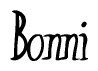 The image is of the word Bonni stylized in a cursive script.