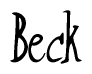 The image is of the word Beck stylized in a cursive script.
