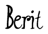 The image is of the word Berit stylized in a cursive script.