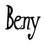The image contains the word 'Beny' written in a cursive, stylized font.