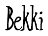 The image is of the word Bekki stylized in a cursive script.