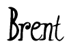 The image is of the word Brent stylized in a cursive script.