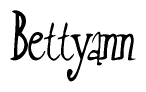 The image is of the word Bettyann stylized in a cursive script.