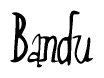 The image contains the word 'Bandu' written in a cursive, stylized font.