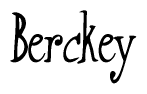 The image contains the word 'Berckey' written in a cursive, stylized font.