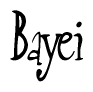 The image is a stylized text or script that reads 'Bayei' in a cursive or calligraphic font.
