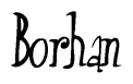 The image is a stylized text or script that reads 'Borhan' in a cursive or calligraphic font.