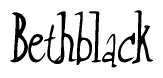 The image is a stylized text or script that reads 'Bethblack' in a cursive or calligraphic font.