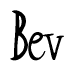 The image is of the word Bev stylized in a cursive script.