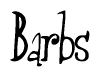 The image is of the word Barbs stylized in a cursive script.
