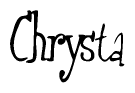 The image contains the word 'Chrysta' written in a cursive, stylized font.
