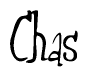 The image contains the word 'Chas' written in a cursive, stylized font.