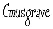 The image contains the word 'Cmusgrave' written in a cursive, stylized font.