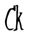 The image contains the word 'Ck' written in a cursive, stylized font.