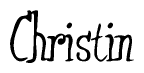 The image is a stylized text or script that reads 'Christin' in a cursive or calligraphic font.